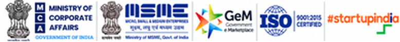 Ministry of Corporate Affairs, MSME, GeM Government e Marketplace, ISO 9001:2015 Certified, Startup India